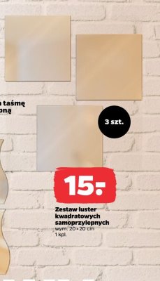 Zestaw luster samoprzylepnych kwadratowych promocja w Netto