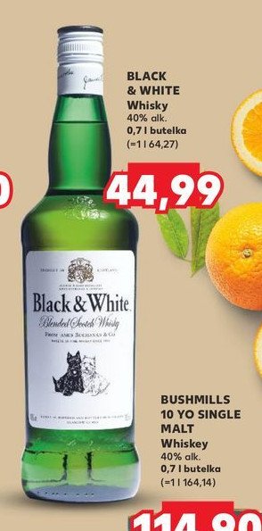 Whisky BLACK & WHITE promocja w Kaufland