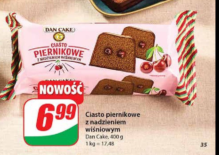 Ciasto piernikowe z nadzieniem wiśniowym Dan cake promocja