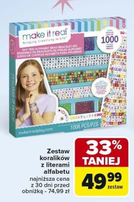 Zestaw koralików z literami alfabetu MAKE IT REAL promocja w Carrefour