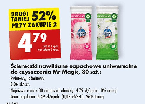 Chusteczki do czyszczenia jaśminowe Mr magic promocja