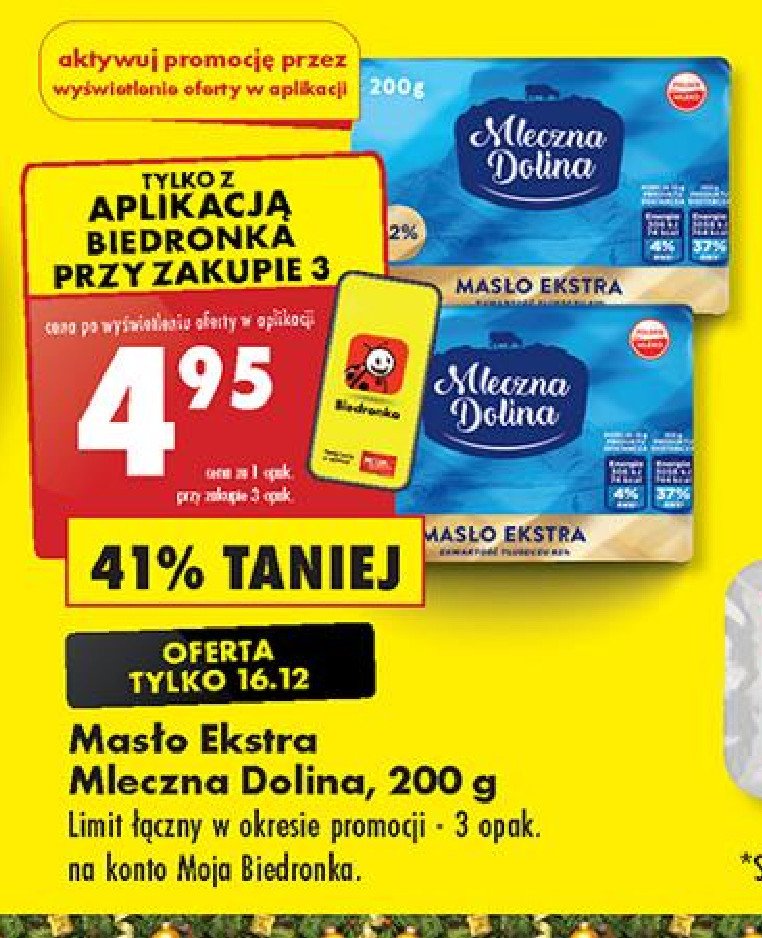 Masło ekstra Mleczna dolina promocja