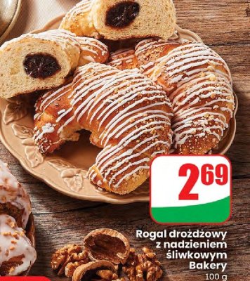 Rogal drożdżowy z nadzieniem śliwkowym  promocja w Dino