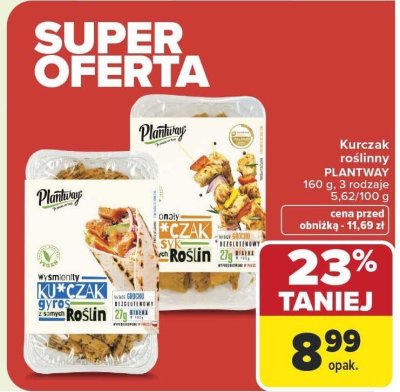 Kurczak roślinny PLANTWAY, 160 g, 3 rodzaje promocja w Carrefour
