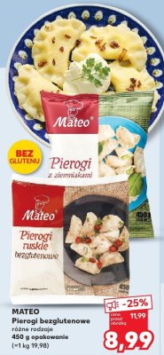 Pierogi bezglutenowe Mateo różne rodzaje promocja w Kaufland