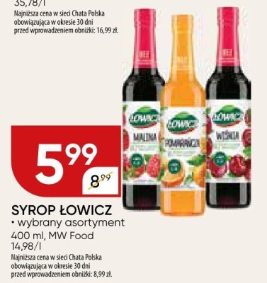 Syrop Łowicz, wybrany asortyment promocja w Chata Polska