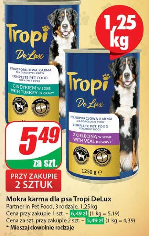 Karma dla psa z ciel臋cin膮 Tropi deluxe promocja