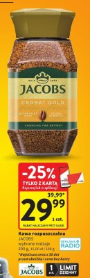 Kawa rozpuszczalna Jacobs Cronat Gold promocja w Intermarche
