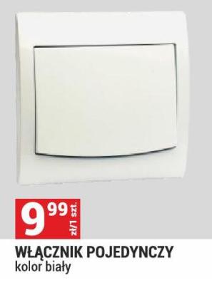 Włącznik pojedynczy kolor biały seria VEGA promocja w Merkury Market