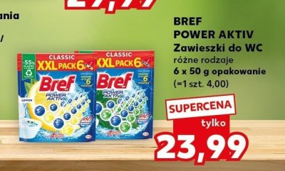 Zawieszki do WC BREF POWER AKTIV różne rodzaje 6 x 50 g promocja w Kaufland