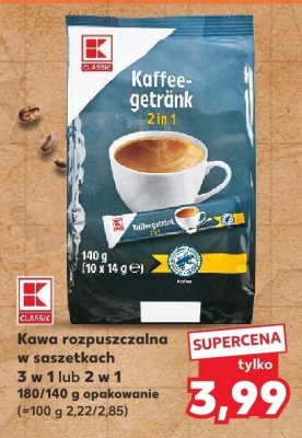 Kawa K-Classic rozpuszczalna w saszetkach 2 w 1  promocja w Kaufland
