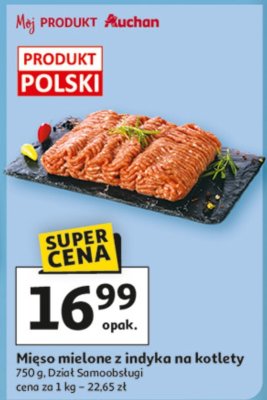 Mięso mielone z indyka na kotlety promocja w Auchan