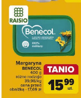 Margaryna 100% roślinna Benecol Benecol raisio promocja w Carrefour Market