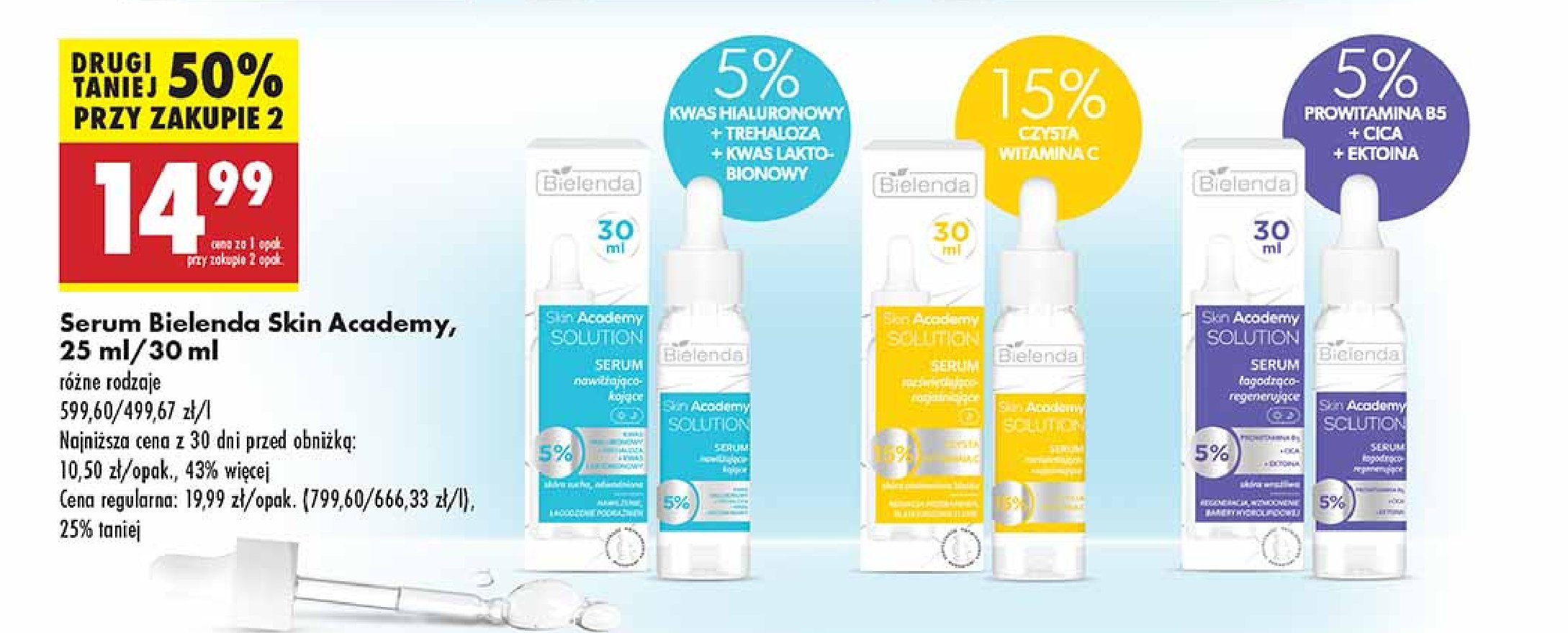 Serum rozświetlająco-rozjaśniające Bielenda skin academy solution promocja