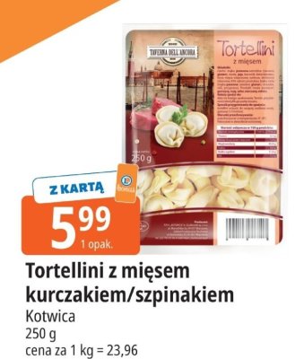 Tortellini z mięsem szpinakiem Kotwica promocja w Leclerc