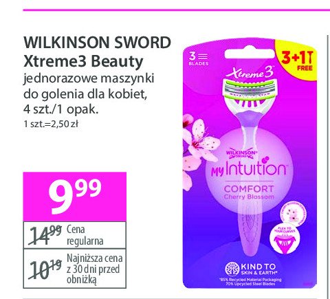 Maszynki do golenia cherry blossom Wilkinson my intuition comfort promocja