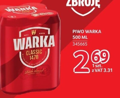 Piwo Warka 500 ml promocja w Selgros
