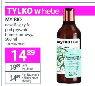 Żel pod prysznic humektantowy algi atlantyckie Farmona my'bio promocja