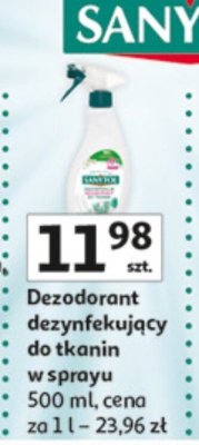Dezodorant dezynfekujący do tkanin w sprayu Sanytol promocja w Auchan