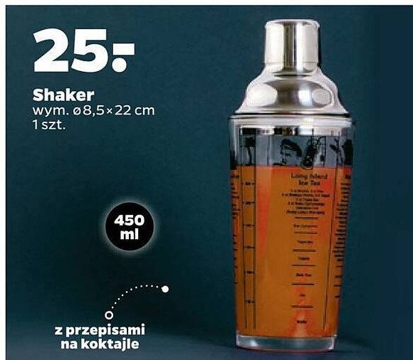 Shaker szklany 450 ml promocja
