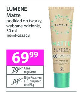 Podkład matujący 00 ultra light LUMENE MATTE promocja