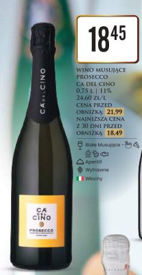 Wino musujące Prosecco Ca del Cino promocja w Dino