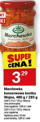 Marchewka konserwowa kostka Wojna, 480 g / 285 g promocja w Twój Market