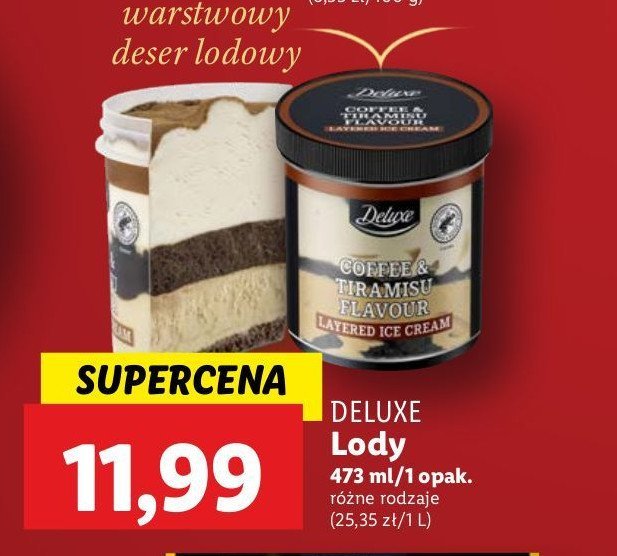 Lody kawowe z tiramisu Deluxe promocja