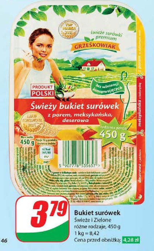 Bukiet surówek porowa + meksykańska + deserowa Grześkowiak promocja w Dino
