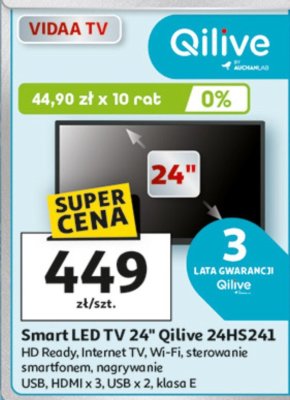 Smart LED TV 24" Qilive 24HS241 promocja w Auchan