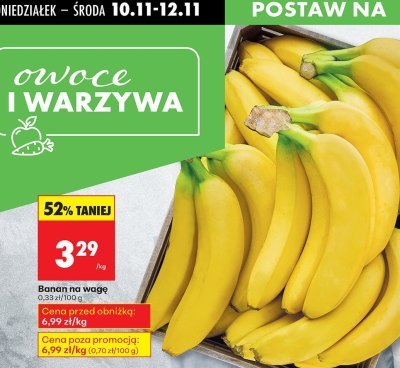 Banan na wagę promocja w Biedronka