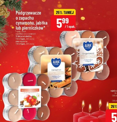 Podgrzewacze o zapachu cynamonu, jabłka lub pierniczków promocja w POLOmarket