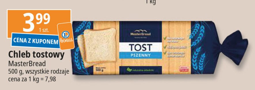 Chleb tostowy pszenny Master bread promocja