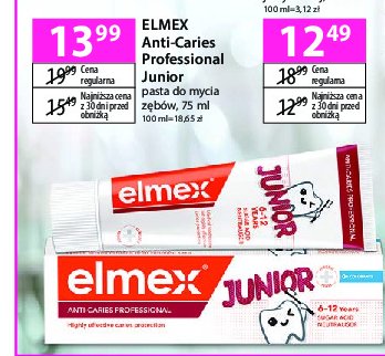 Pasta do zębów junior 6-12 lat Elmex anti-caries professional promocja