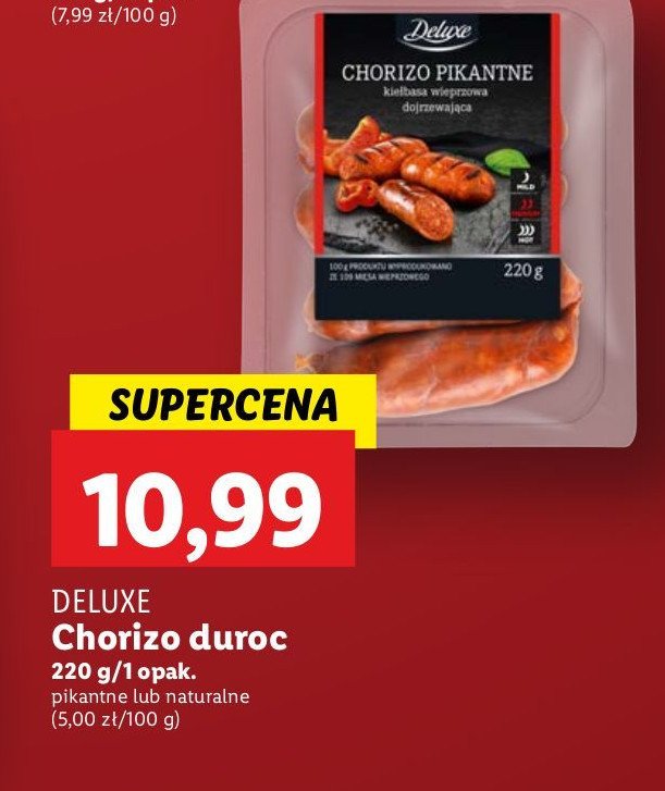 Chorizo duroc Deluxe promocja w Lidl