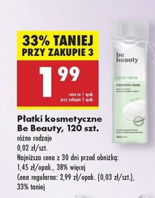 Płatki kosmetyczne z ekstraktem z aloesu Be beauty Be beauty care promocja