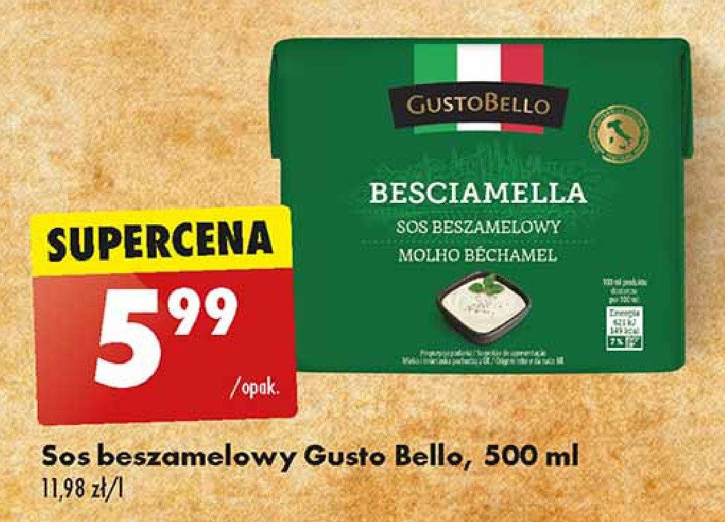 Sos beszamelowy Gustobello promocja