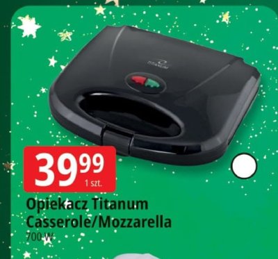 Opiekacz Titanium Casserole/Mozzarella promocja w Leclerc