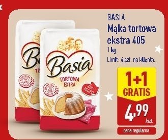 Mąka tortowa ekstra 405 1+1 GRATIS promocja w Aldi