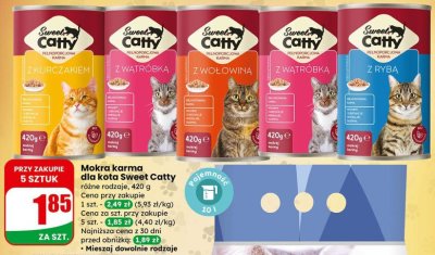 Karma mokra dla kota Sweet Catty z kurczakiem promocja w Dino