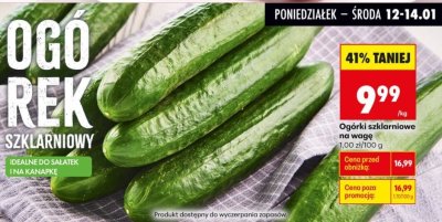 Ogórki szklarniowe promocja w Biedronka