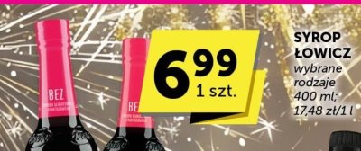 Syrop Łowicz różne rodzaje 400 ml 1,75 zł/100 ml promocja w ABC