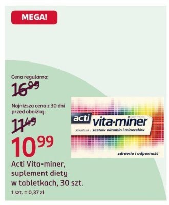 Acti Vita-miner, suplement diety w tabletkach, 30 szt. promocja w Rossmann