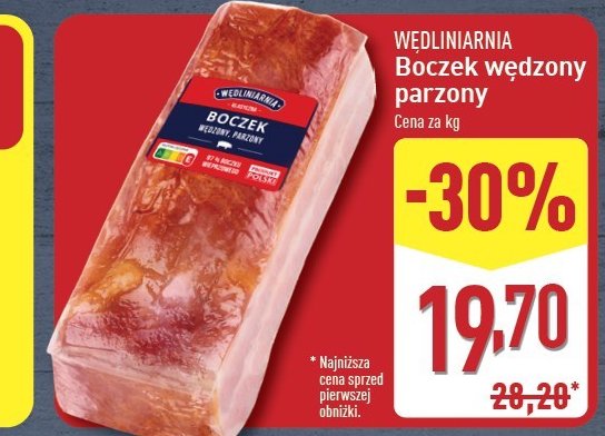 Boczek wędzony parzony Wędliniarnia classic promocja w Aldi