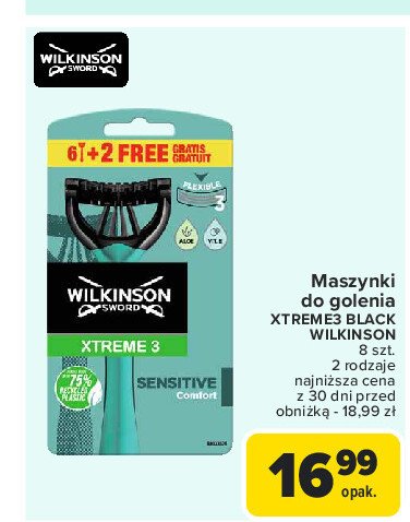 Maszynka do golenia Wilkinson xtreme 3 sensitive promocja w Carrefour Market