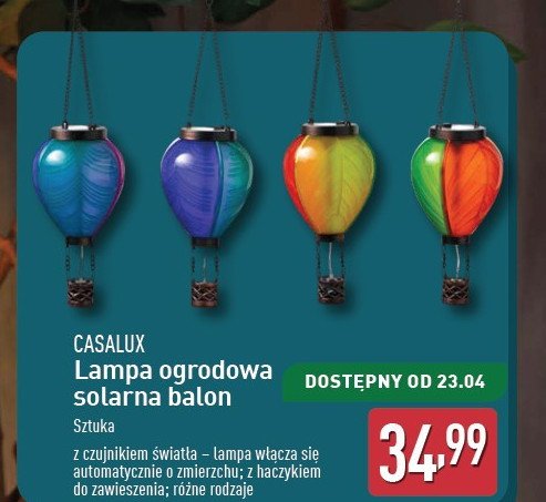 Lampa solarna wisząca Casalux promocja