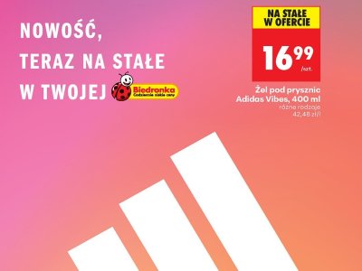Żel pod prysznic Adidas Vibes różne rodzaje promocja w Biedronka