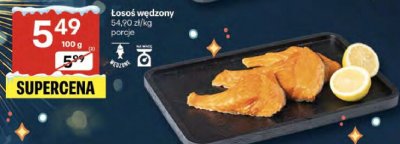 Łosoś wędzony porcje promocja w Delikatesy Centrum
