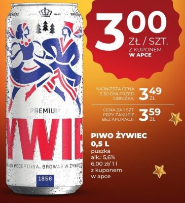 Piwo Żywiec 0,5 L promocja w Duży Ben