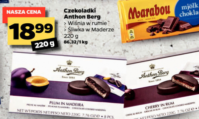 Czekoladki marcepanowe z nadzieniem 艣liwkowym Anthon berg promocja